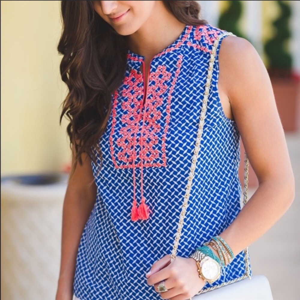 J.Crew Embroidered tank top